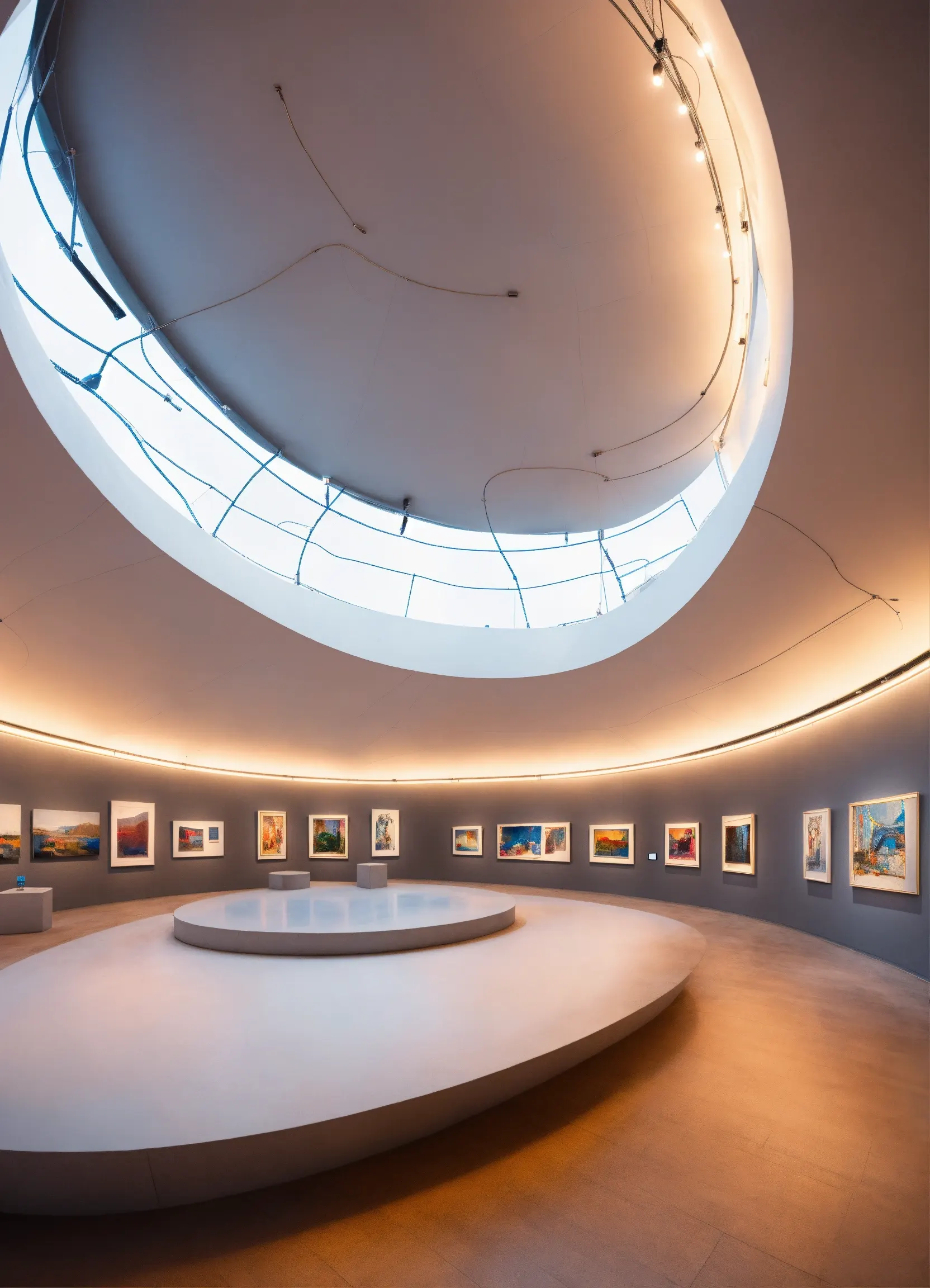 Showcase of various ceiling installations in different settings